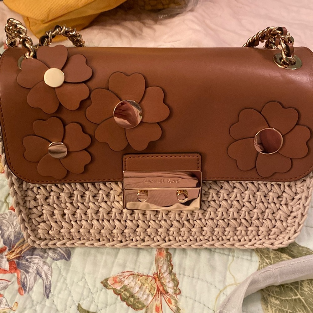 Michael Kors Sloan Straw and Leather bag